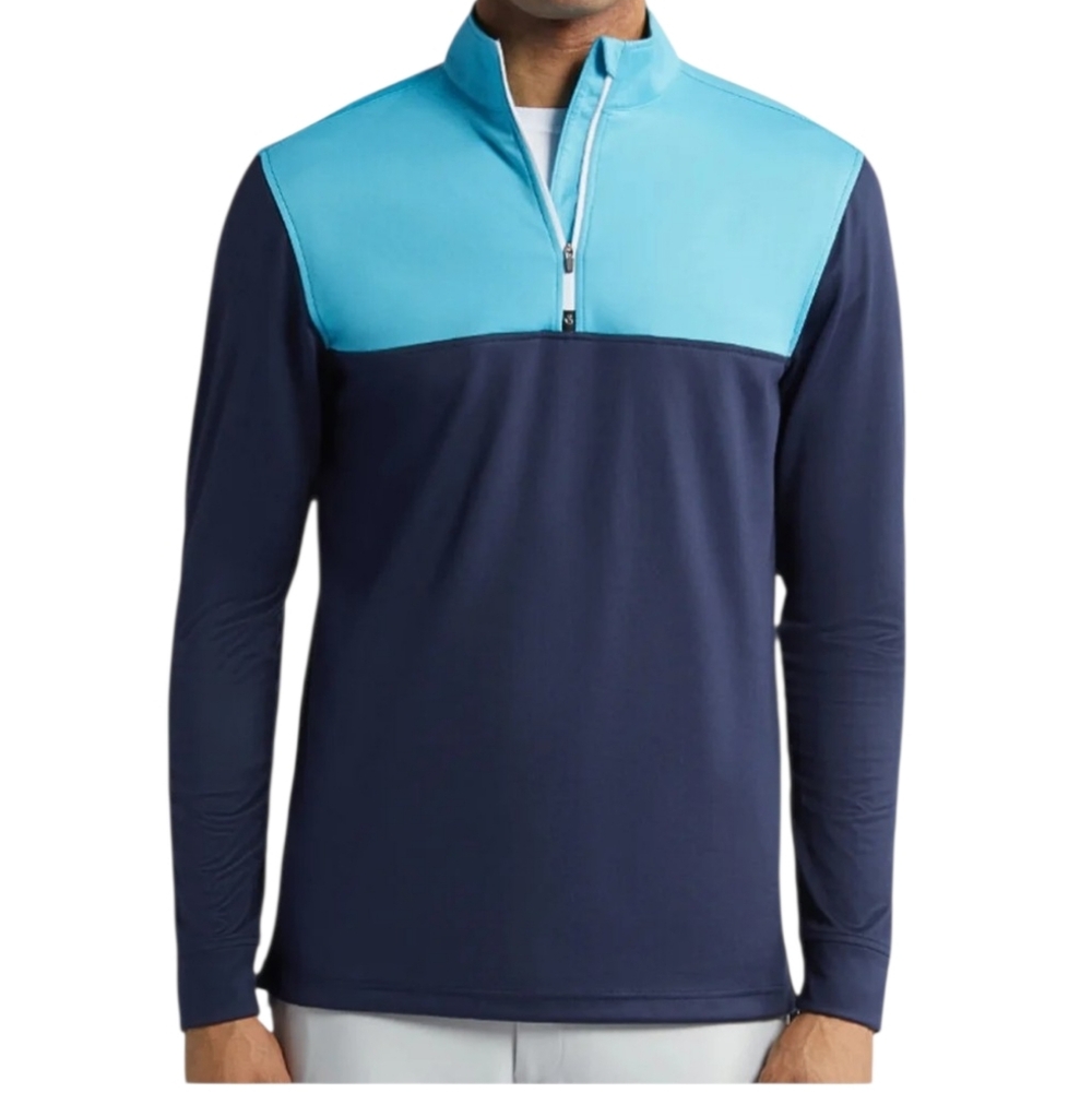 Swannies Eli 1/4 Zip Men's Pullover Maui Blue Medium NWT Golf